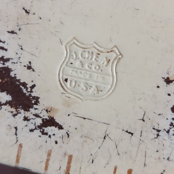 Vintage J Chein Co Metal Recipe Box Americana Eagle Kettle 1776 Made in USA - Picture 3 of 8